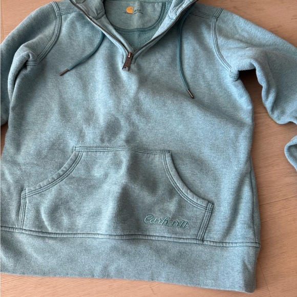 Carhartt Blue Half-Zip Hoodie - Picture 2 of 4